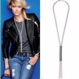 Stella & Dot Tessa Fringe Necklace – Mixed Metal Tassel Pendant